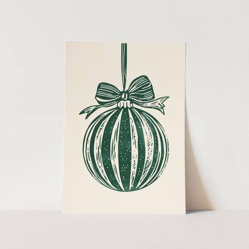 Christmas Ornament Green Illustration PFY Art Print