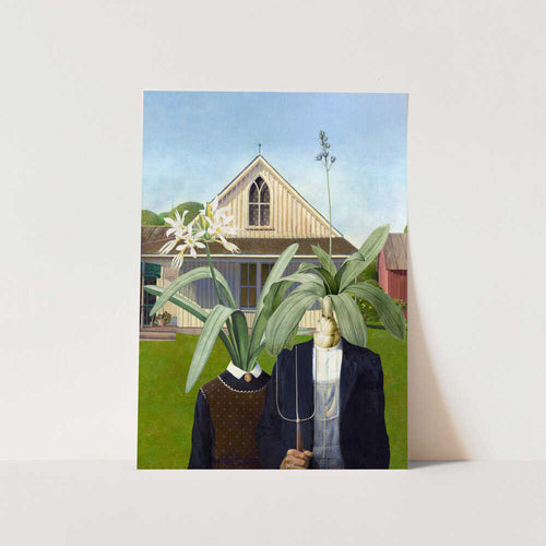 Floral Duo Patchwork PFY Art Print