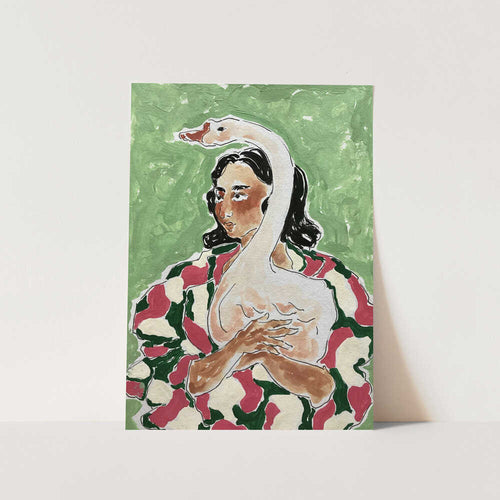 Girl With Her Duck PFY Art Print