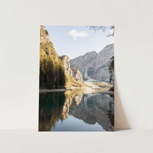 Serene Mountain Lake Reflection PFY Art Print