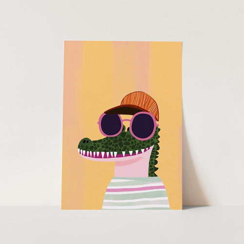Cool Crocodile in Sunglasses PFY Art Print