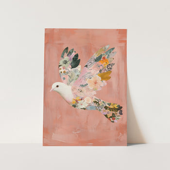 Floral Dove Flight PFY Art Print