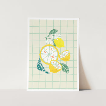 Lemon Slice with Leaves PFY Art Print