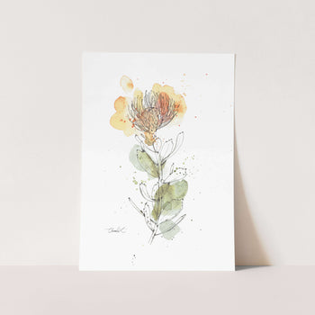 Abstract Yellow Pincushion Art Print