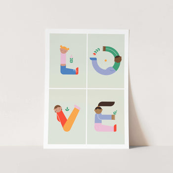 Alphabet Kids LOVE Art Print