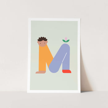 Alphabet Kids M Art Print