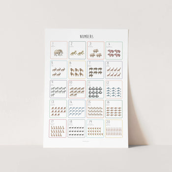 Animal Numbers (1-20) Art Print