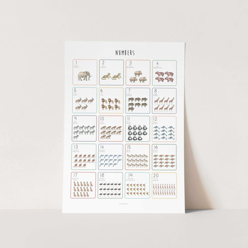 Animal Numbers (1-20) Art Print