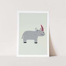 Load image into Gallery viewer, Kids Rhino Art Print