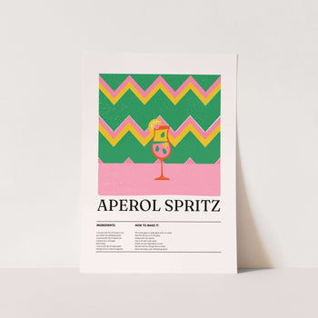 Aperol Spirtz Recipe Art Print