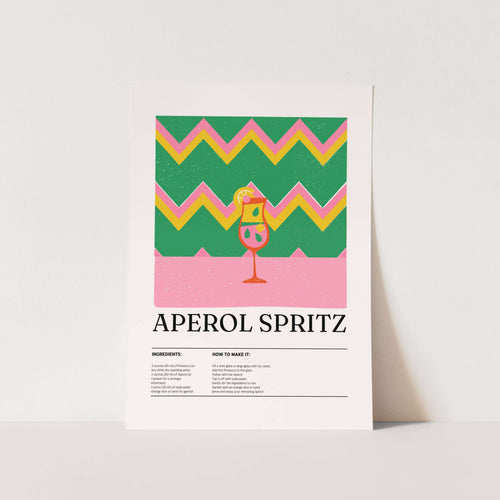Aperol Spirtz Recipe Art Print