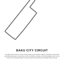 Load image into Gallery viewer, Azerbaijan Baku City Circuit F1 Race Track Art Print
