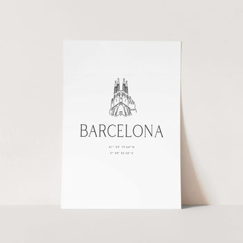 Barcelona Coordinates PFY Art Print