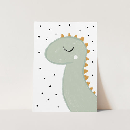 Cartoon Dinosaur with Yellow Spines PFY Art Print