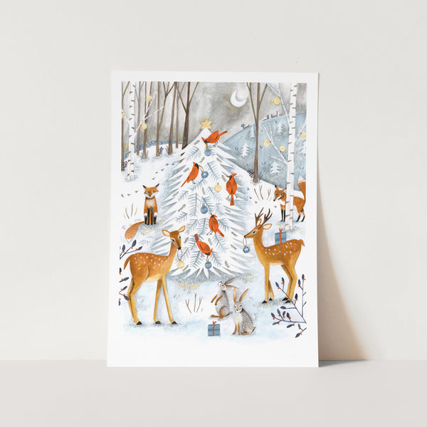 Christmas in the Forest PFY Art Print