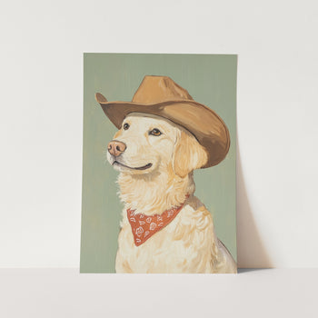 Cowboy Golden Retriever PFY Art Print