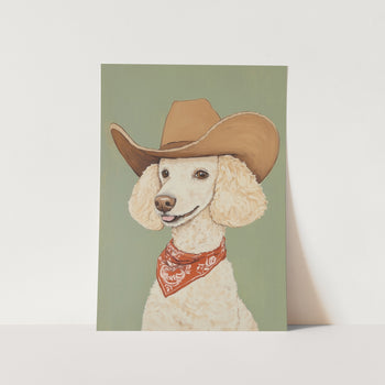 Cowboy Poodle Dog PFY Art Print