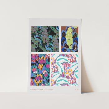 Floral Vintage Art Deco Pattern - Variations 18