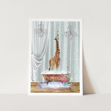 Load image into Gallery viewer, Giraffe in Bathtub PFY Art Print