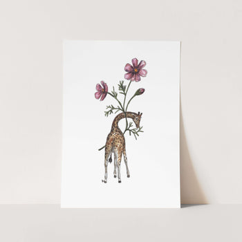 Giraffe in Cosmos Art Print