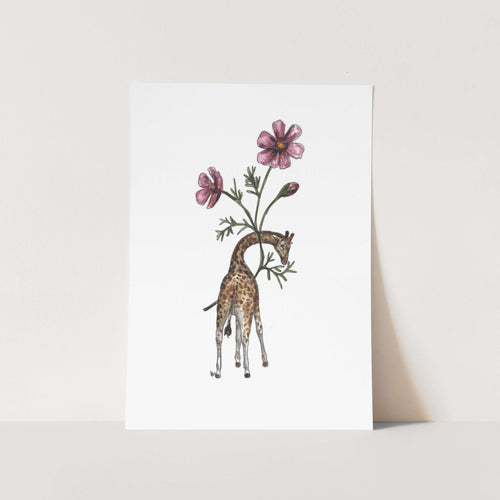 Giraffe in Cosmos Art Print