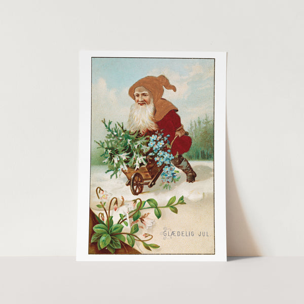 Gnome and His Flowers Art Print