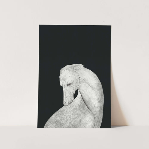 Greyhound Black and White 01 PFY Art Print