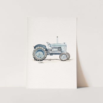 Blue Tractor by Chanel Van Wyk Art Print