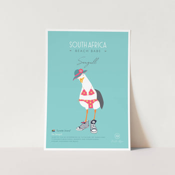 Seagull Beach Babe by Kirsten Ryan Art Print