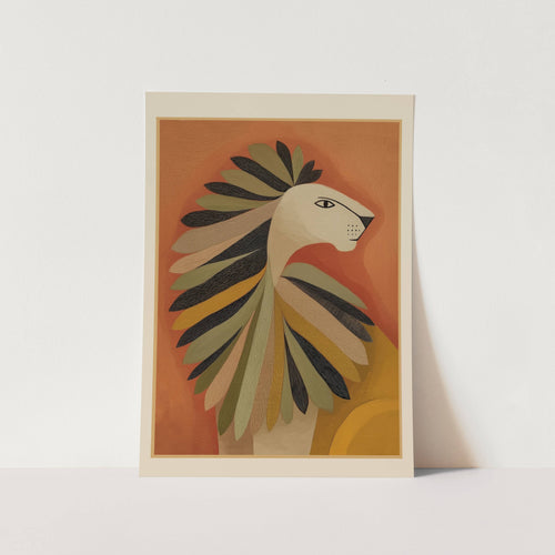 Leaf Mane Lion II Art Print