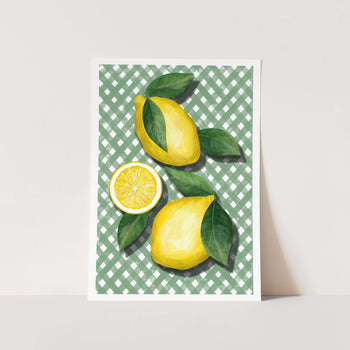 Lemons on Green PFY Art Print
