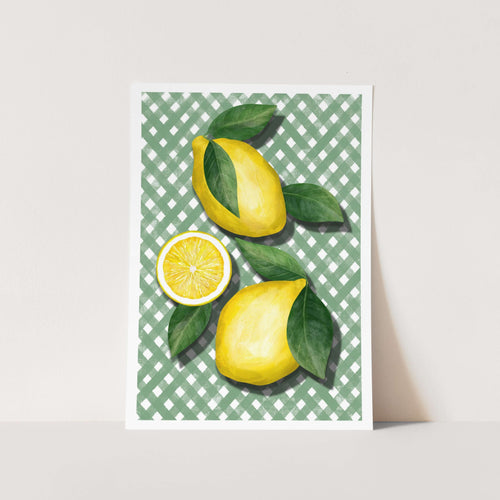 Lemons on Green PFY Art Print