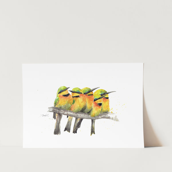 Little Bee-Eaters in a Row Art Print