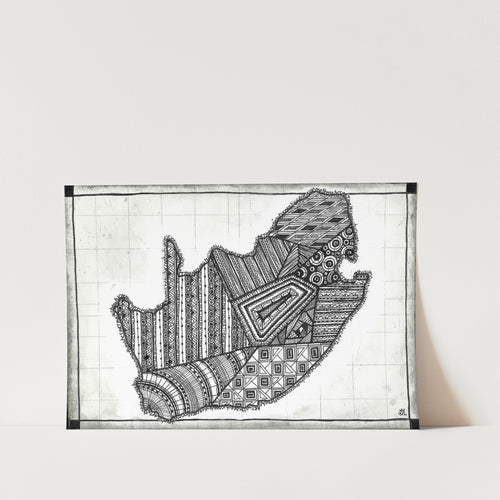 Maths SA Map Art Print