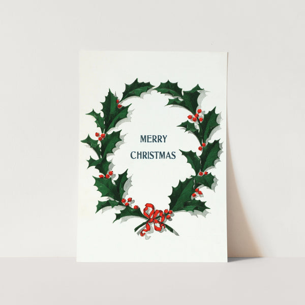 Merry Christmas Wreath Art Print