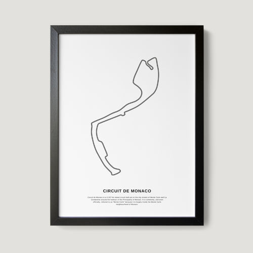 Monte Carlo Circuit de Monaco F1 Race Track Art Print