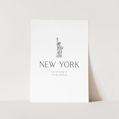 New York Coordinates PFY Art Print