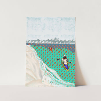 Paddling the Patchwork Sea Art Print