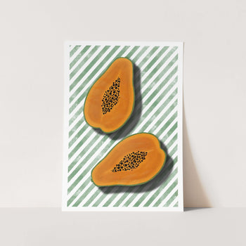 Papayas on Green 02 PFY Art Print