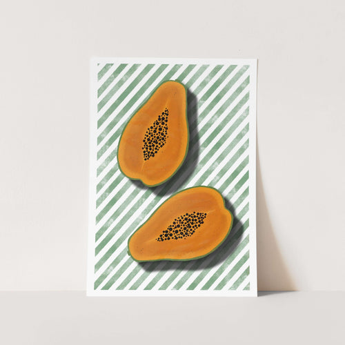 Papayas on Green 02 PFY Art Print