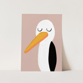 Peaceful Stork With Closed Eyes PFY Art Print