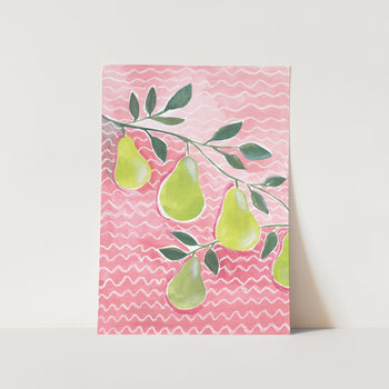 Pears on Pink Art Print