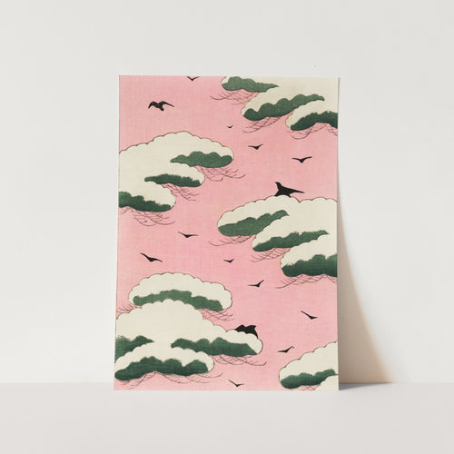Pink sky illustration Art Print