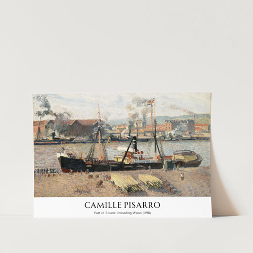 Port of Rouen, Unloading Wood Art Print