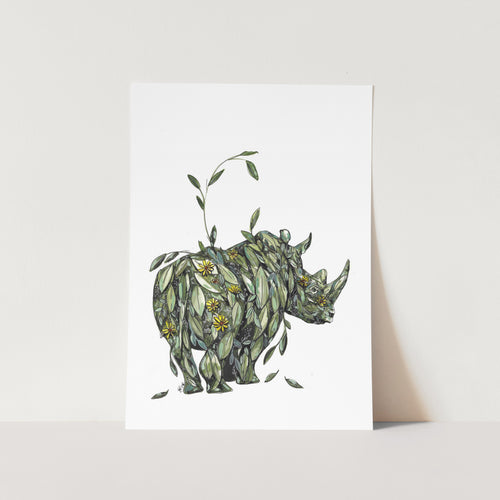 Rhino Botanical Art Print