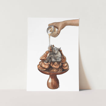 Rhino Rolls Art Print