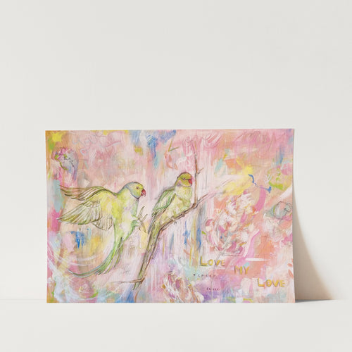 Ring necked Parakeets Art Print