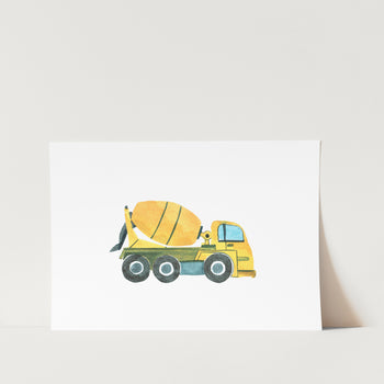 Yellow Cement Mixer Art Print