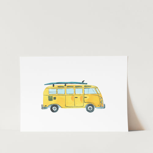 Yellow VW Art Print