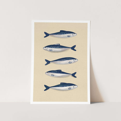 Sardines on Beige PFY Art Print